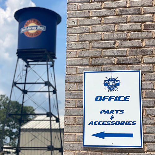 Sailaway Bay Marine office and parts & accessories entrance